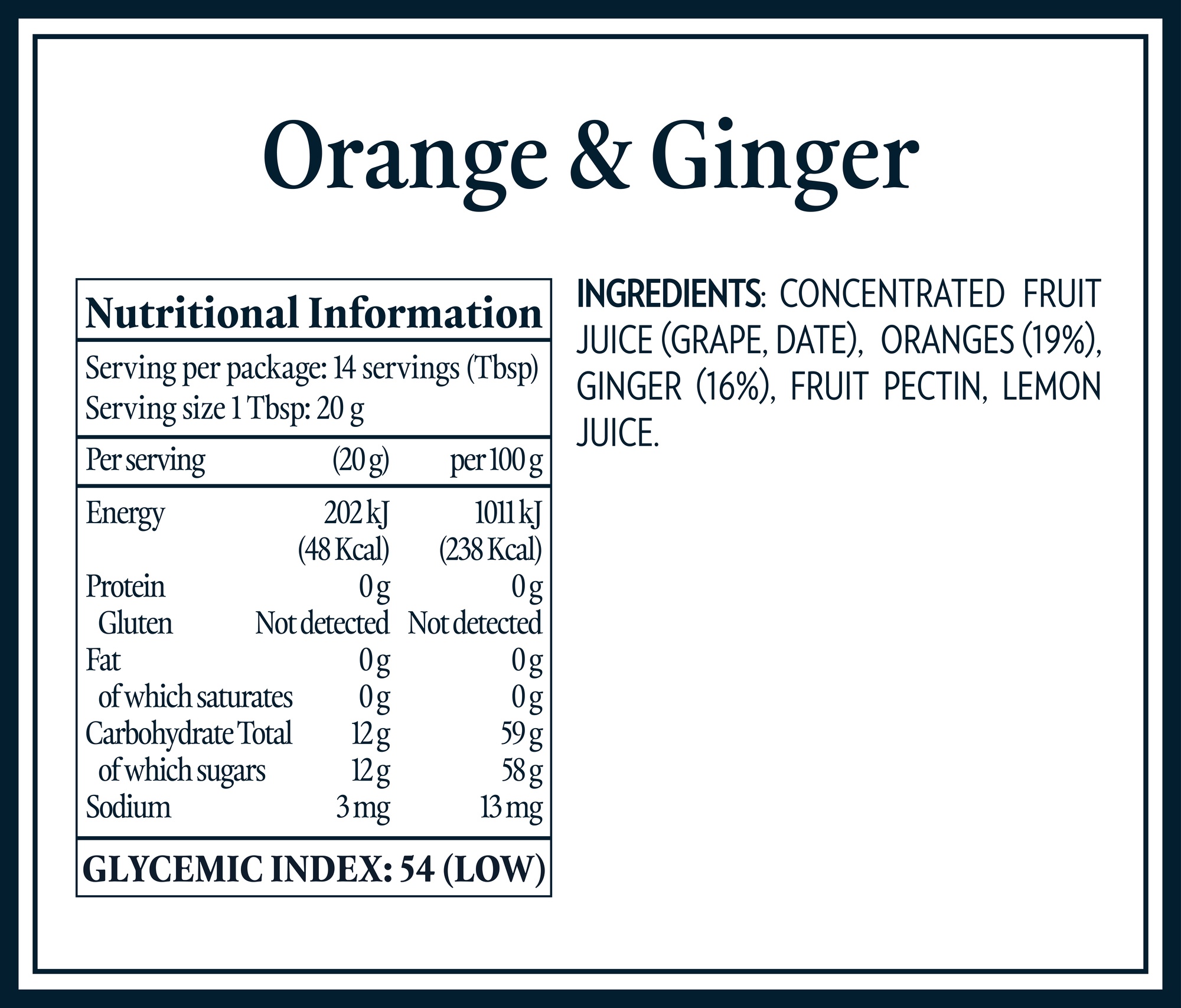 Nutrition Tables & Ingredients 2_AUS_orange & ginger