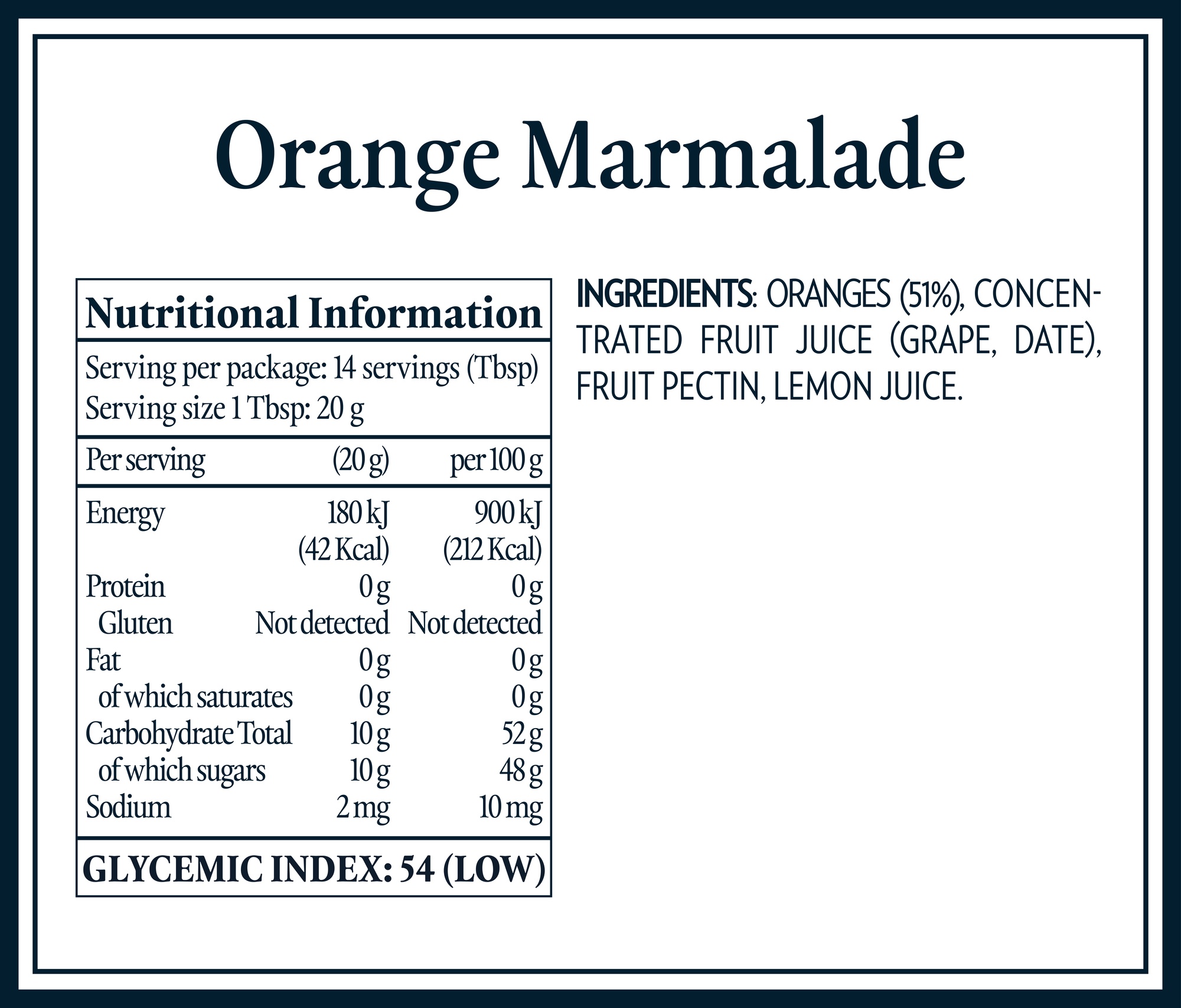 Nutrition Tables & Ingredients 2_AUS_orange marmalade